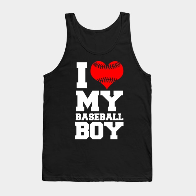 I Love My Baseball Boy Tank Top by MarinasingerDesigns